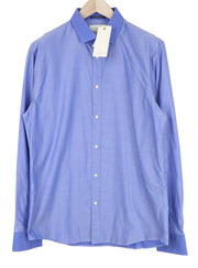 SCOTCH & SODA Ams Couture Men's Shirt XL Blue Cotton Slim Button-Up Smart Casual