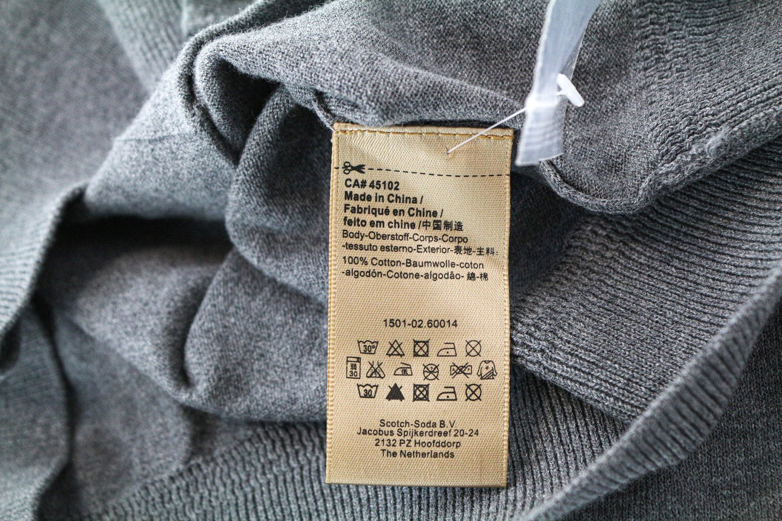 SCOTCH & SODA Ams Couture Men's Grey Sweatshirt S Cotton Long Sleeve Cardigan