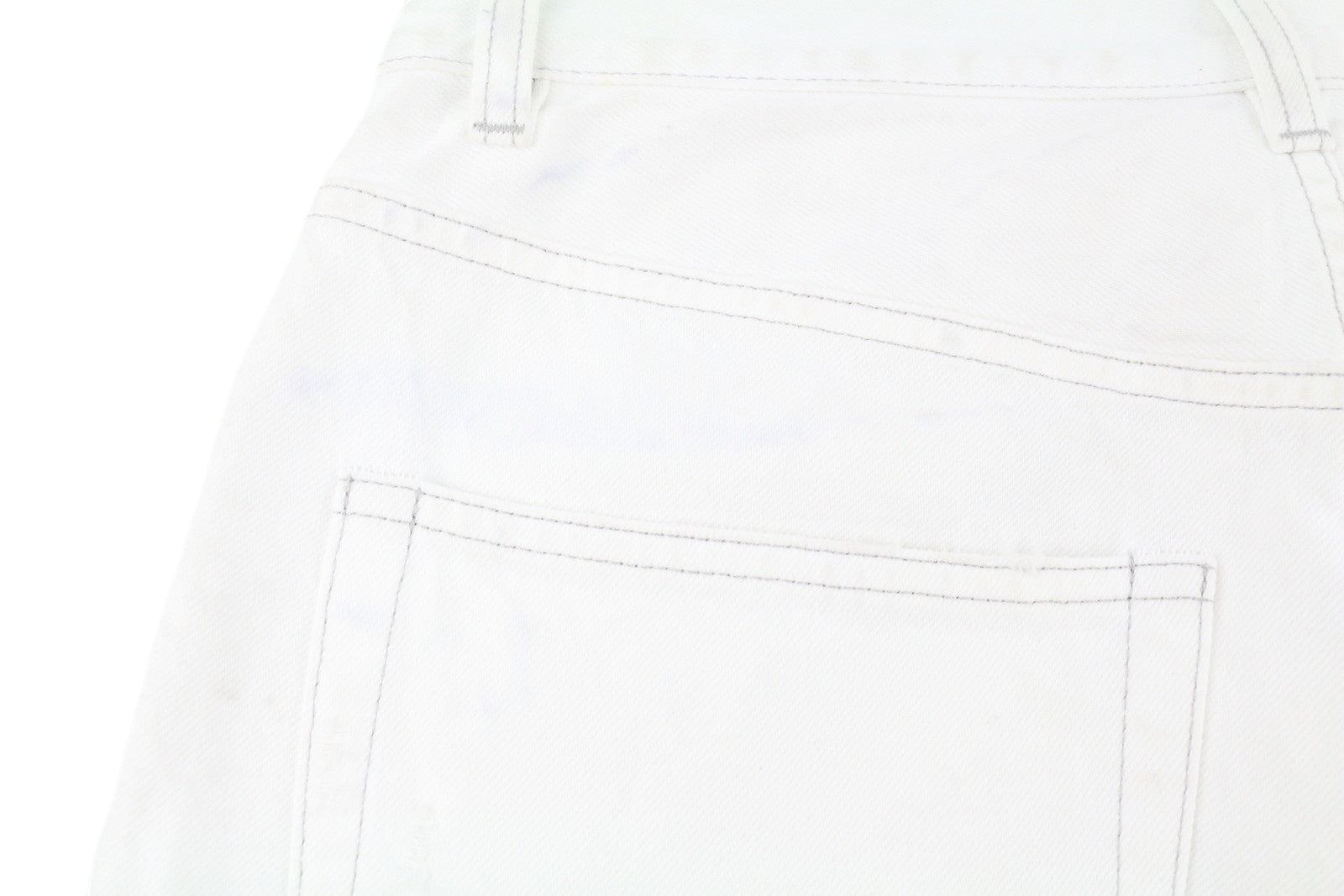 R13 Marky Drop Women Shorts 27 Nico White Distress Ripped Button Fly Light Denim