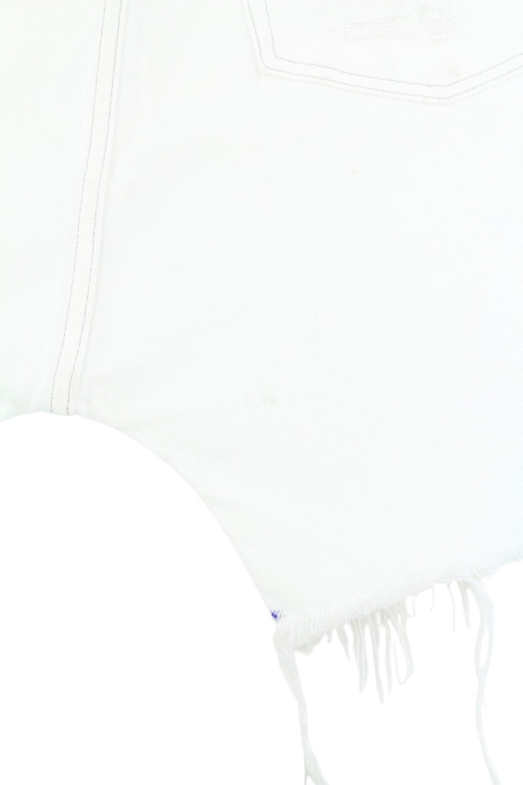 R13 Marky Drop Women Shorts 27 Nico White Distress Ripped Button Fly Light Denim