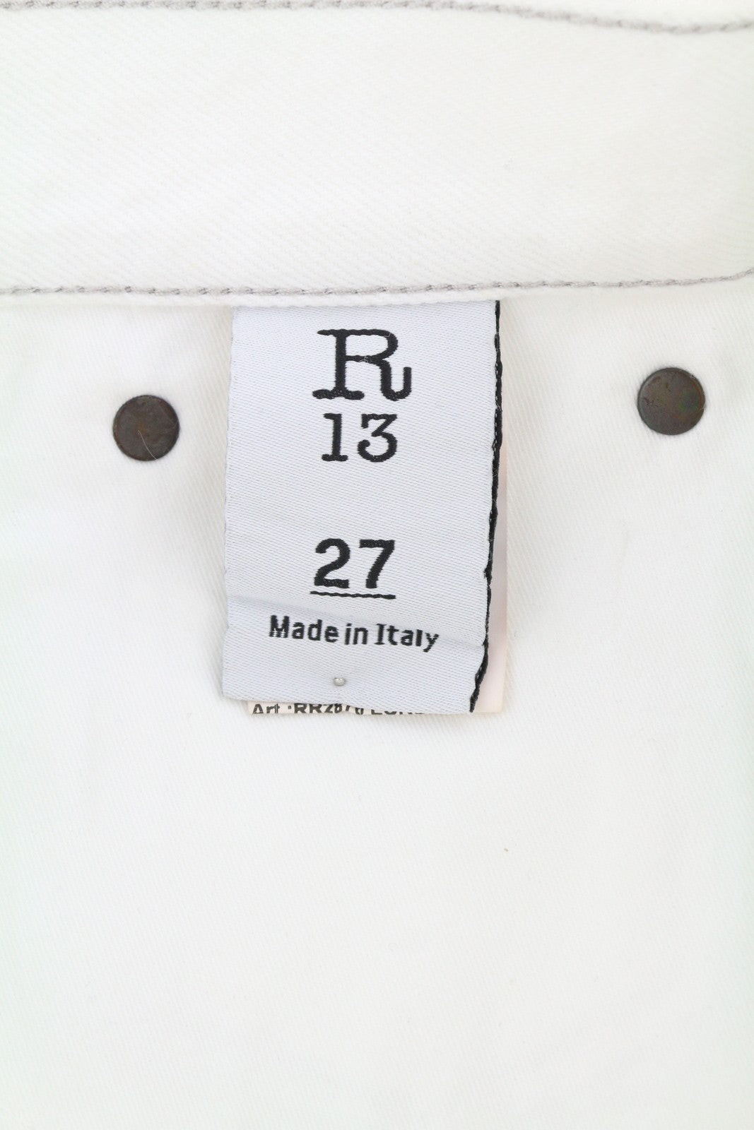 R13 Marky Drop Women Shorts 27 Nico White Distress Ripped Button Fly Light Denim