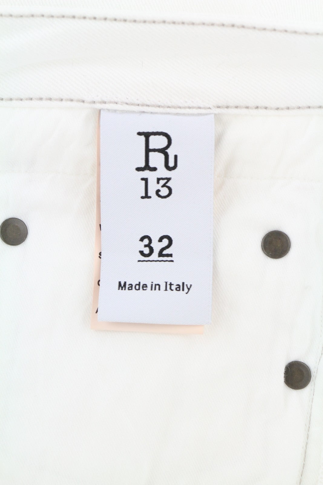 R13 Boy Straight Women Jeans 32 Bale White Cropped Ankle Length Denim RRP€499