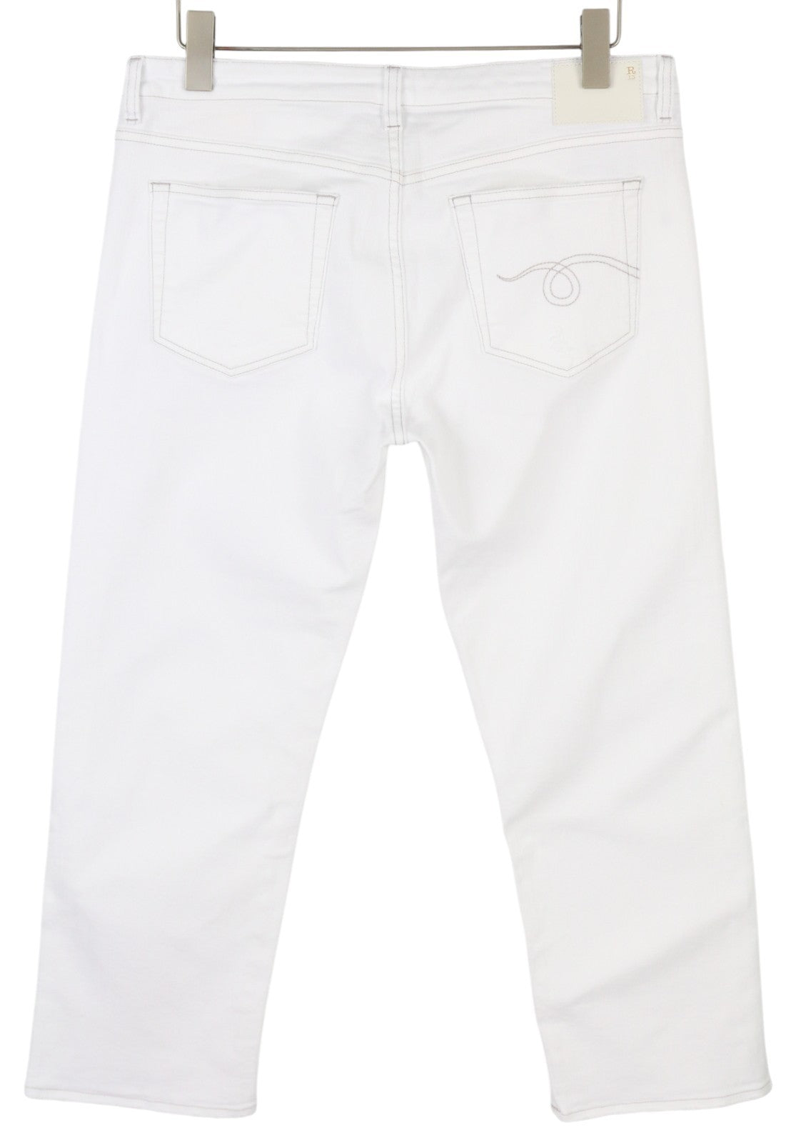 R13 Boy Straight Women Jeans 32 Bale White Cropped Ankle Length Denim RRP€499