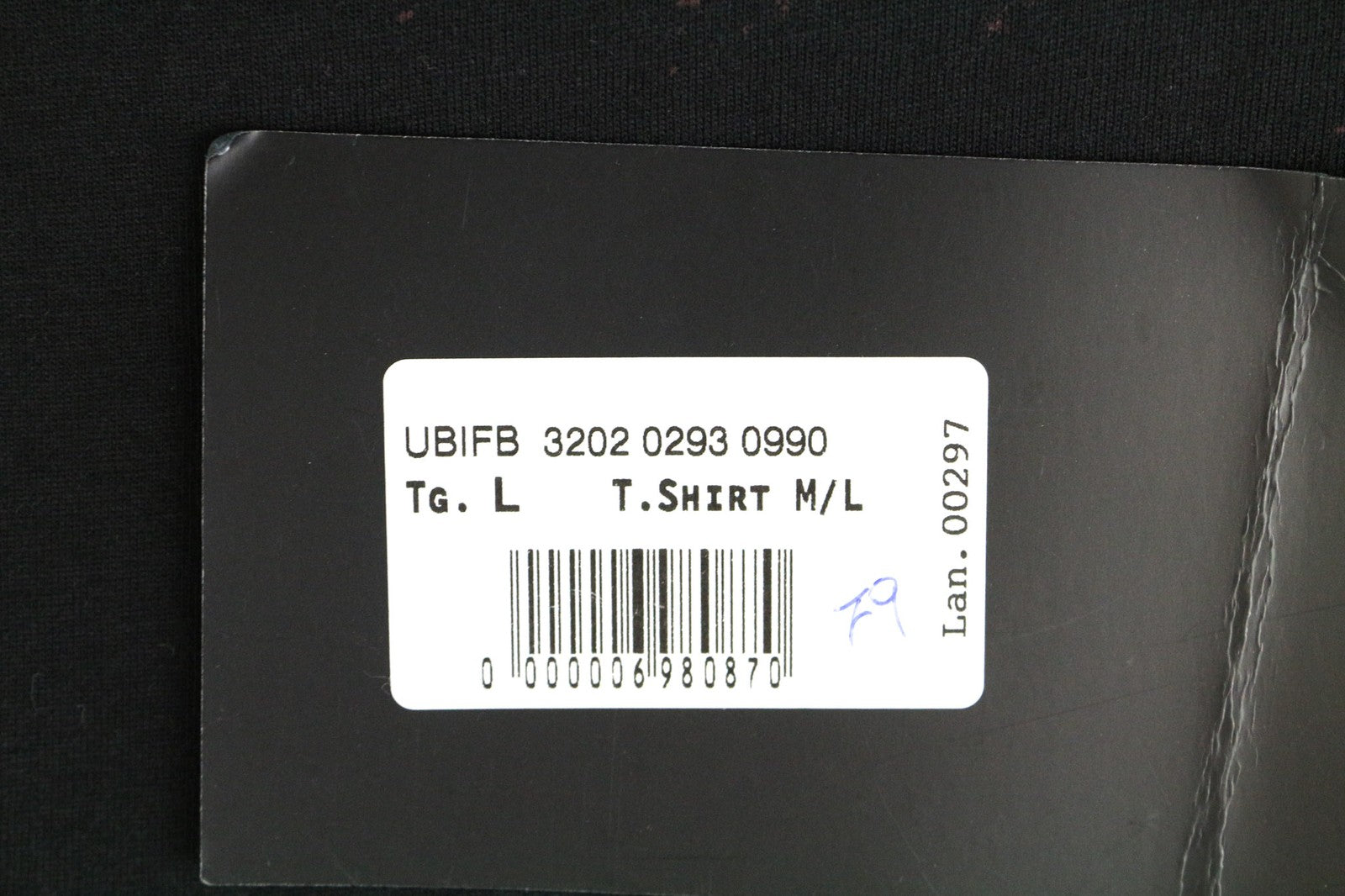 RICHMOND Men's T-Shirt L Black Cotton Logo Print Pullover Long Sleeve Casual