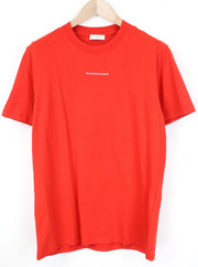 SANDRO Men's T-Shirt M Red Cotton Logo Print Short Sleeve Pullover Casual Tee