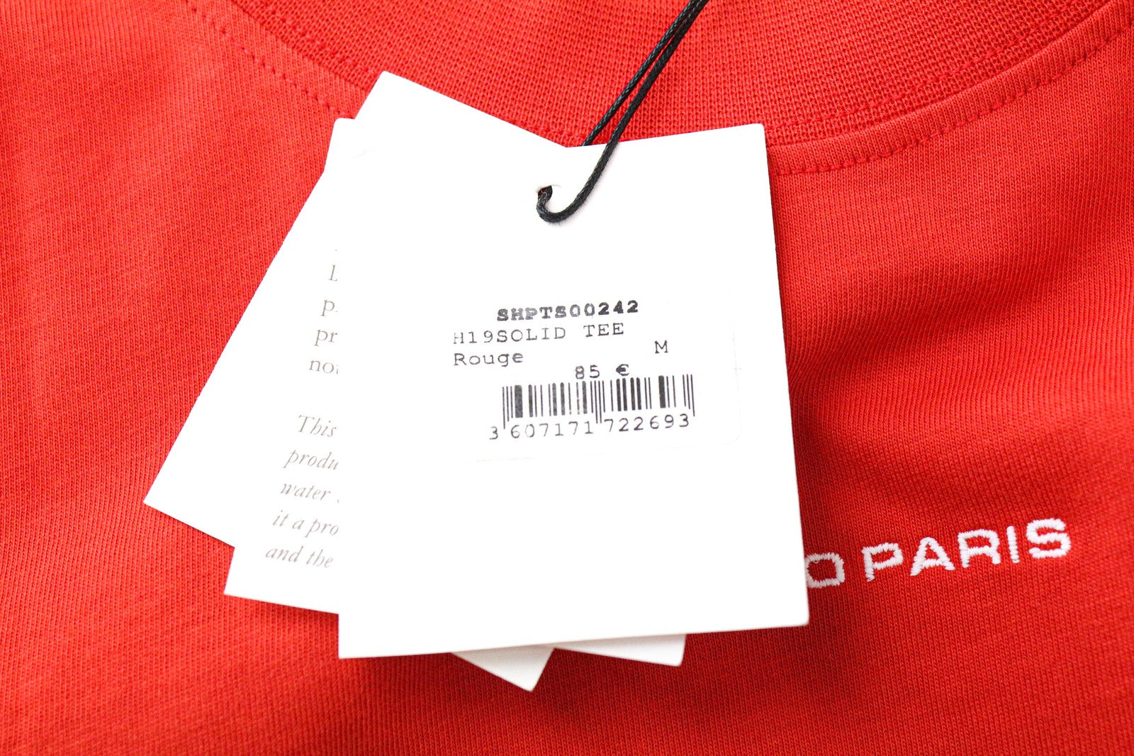 SANDRO Men's T-Shirt M Red Cotton Logo Print Short Sleeve Pullover Casual Tee