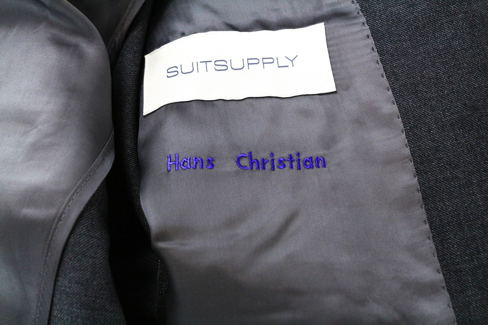 SUITSUPPLY La Spalla vyriškas švarkas UK44L pilkas, grynos vilnos, vienos krūtinės, klasikinis