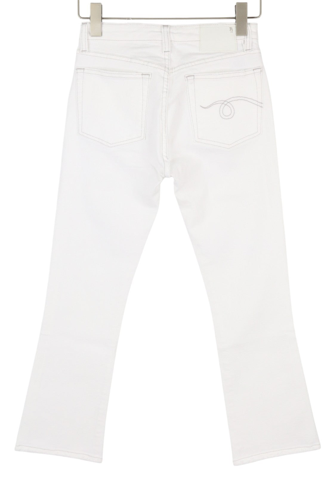 R13 Kick Fit Women Jeans 26 Bale White Flared Cropped Ankle Length Denim RRP€499