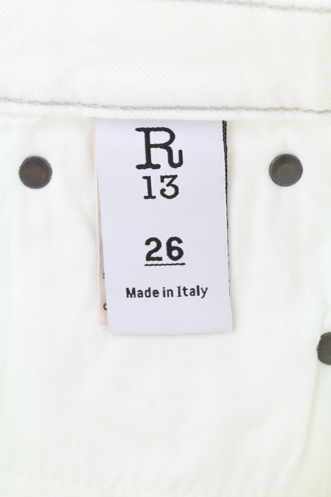 R13 Kick Fit Women Jeans 26 Bale White Flared Cropped Ankle Length Denim RRP€499