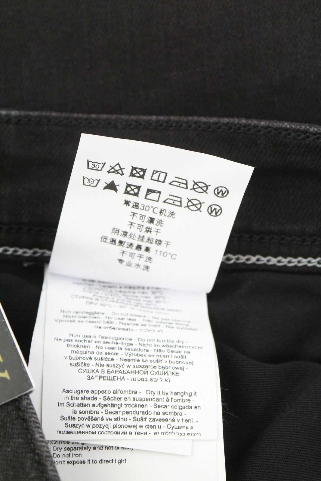 REPLAY Grover Men Jeans W30/L30 Black Selvedge Straight Fit Button Fly Dark