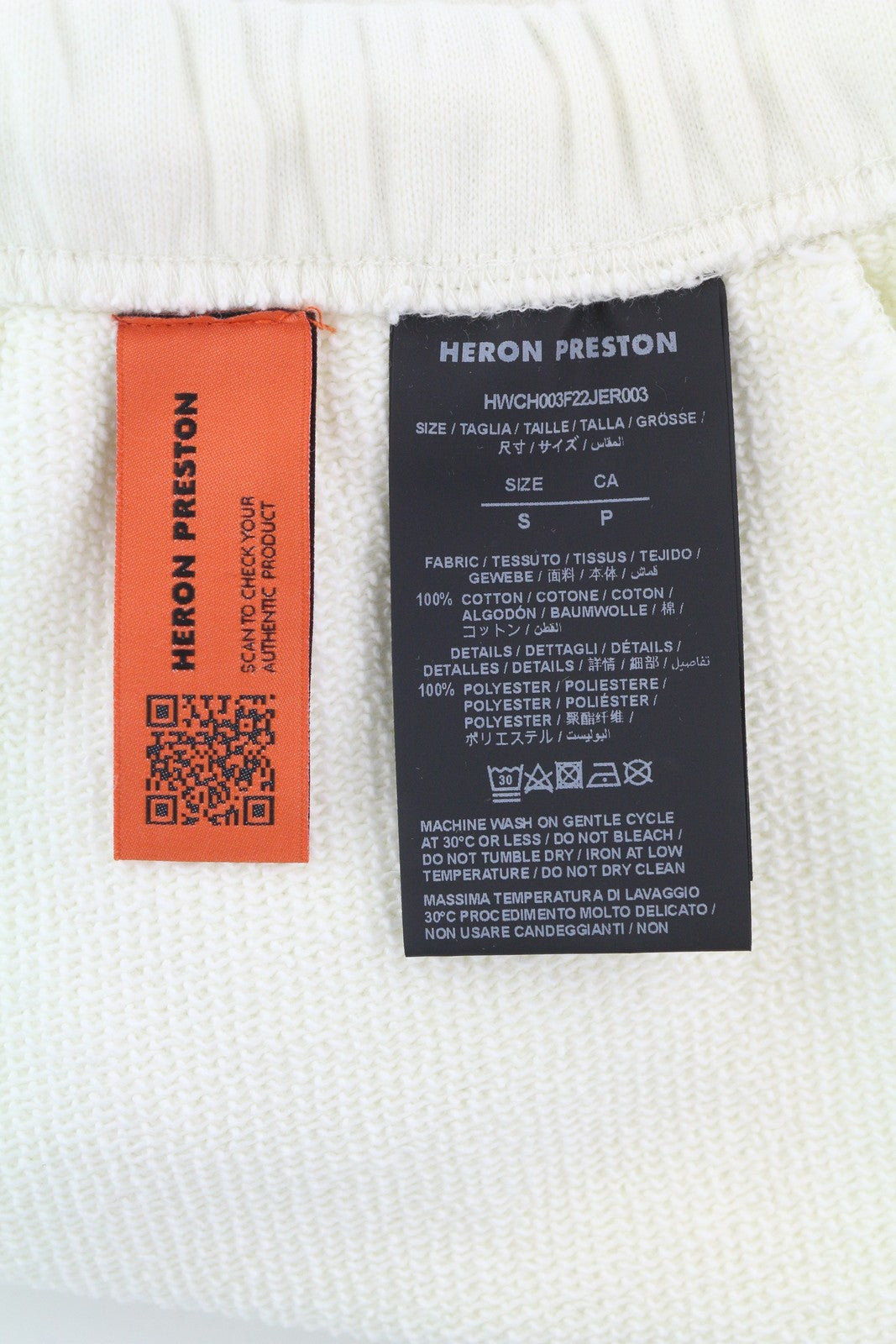 HERON PRESTON Real Estate Women Trousers S White Sweatpants Front Logo RRP€399