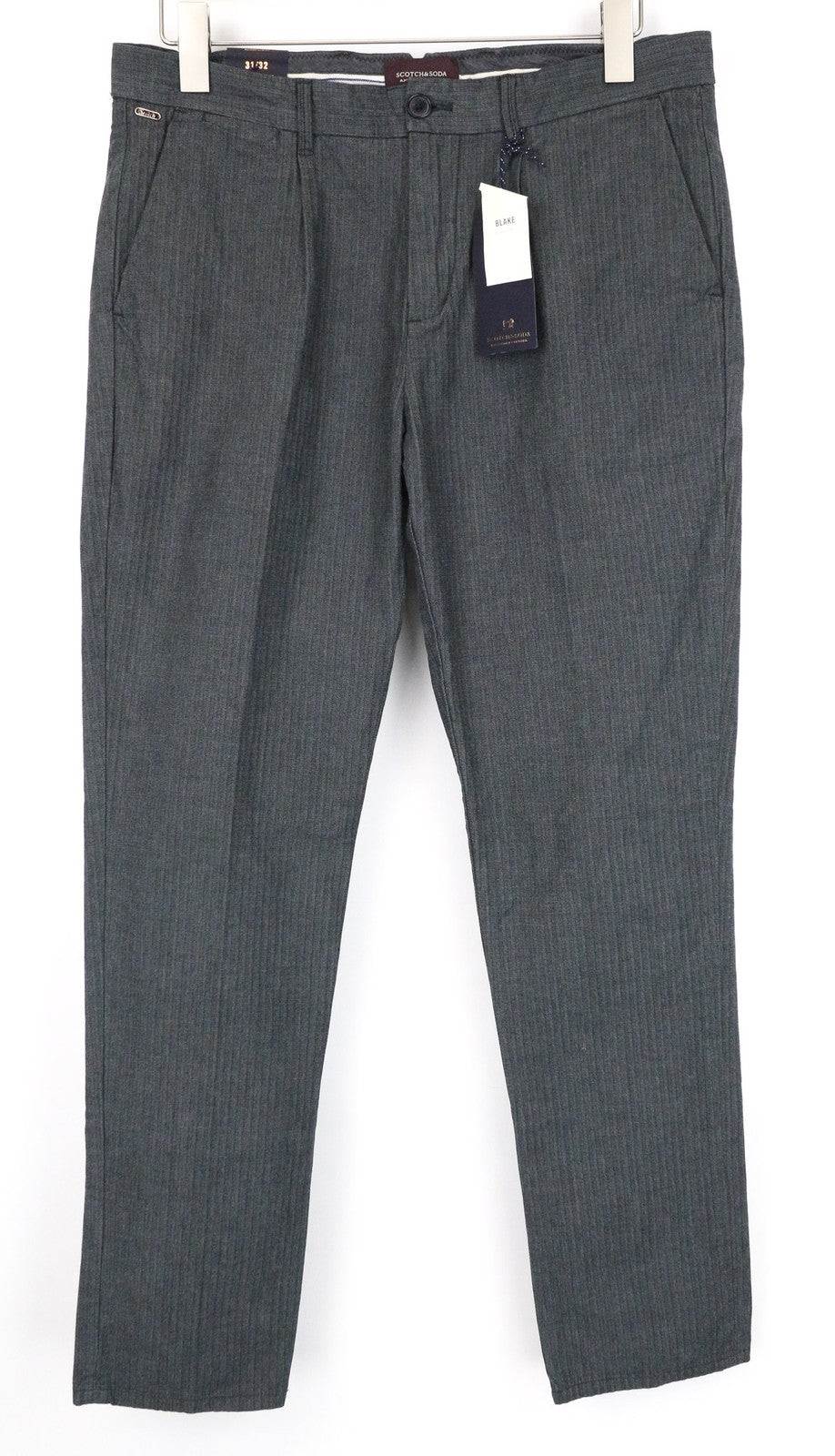 SCOTCH & SODA Blake Men's Pants W31/L32 Grey Patterned Relaxed Slim Stretch Wear