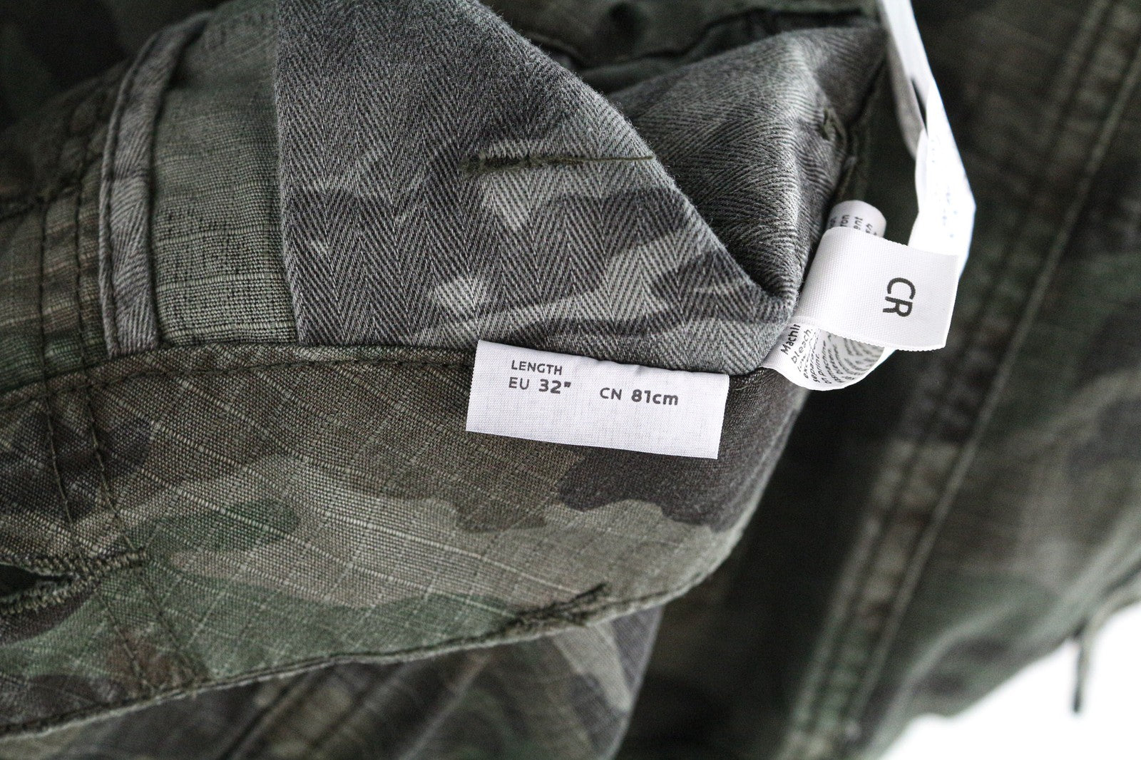 DENHAM Nato Men's Cargo Trousers W30/L32 Green Camouflage Pure Cotton Patterned