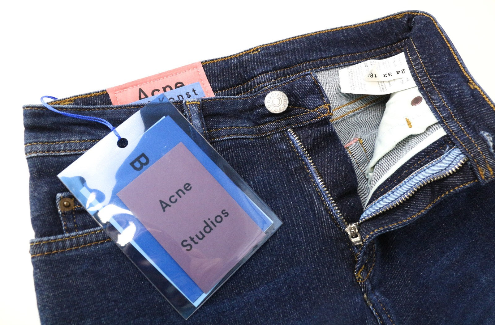 ACNE STUDIOS Climb Women's Dark Blue Skinny Fit Cotton Stretch Jeans W24/L32