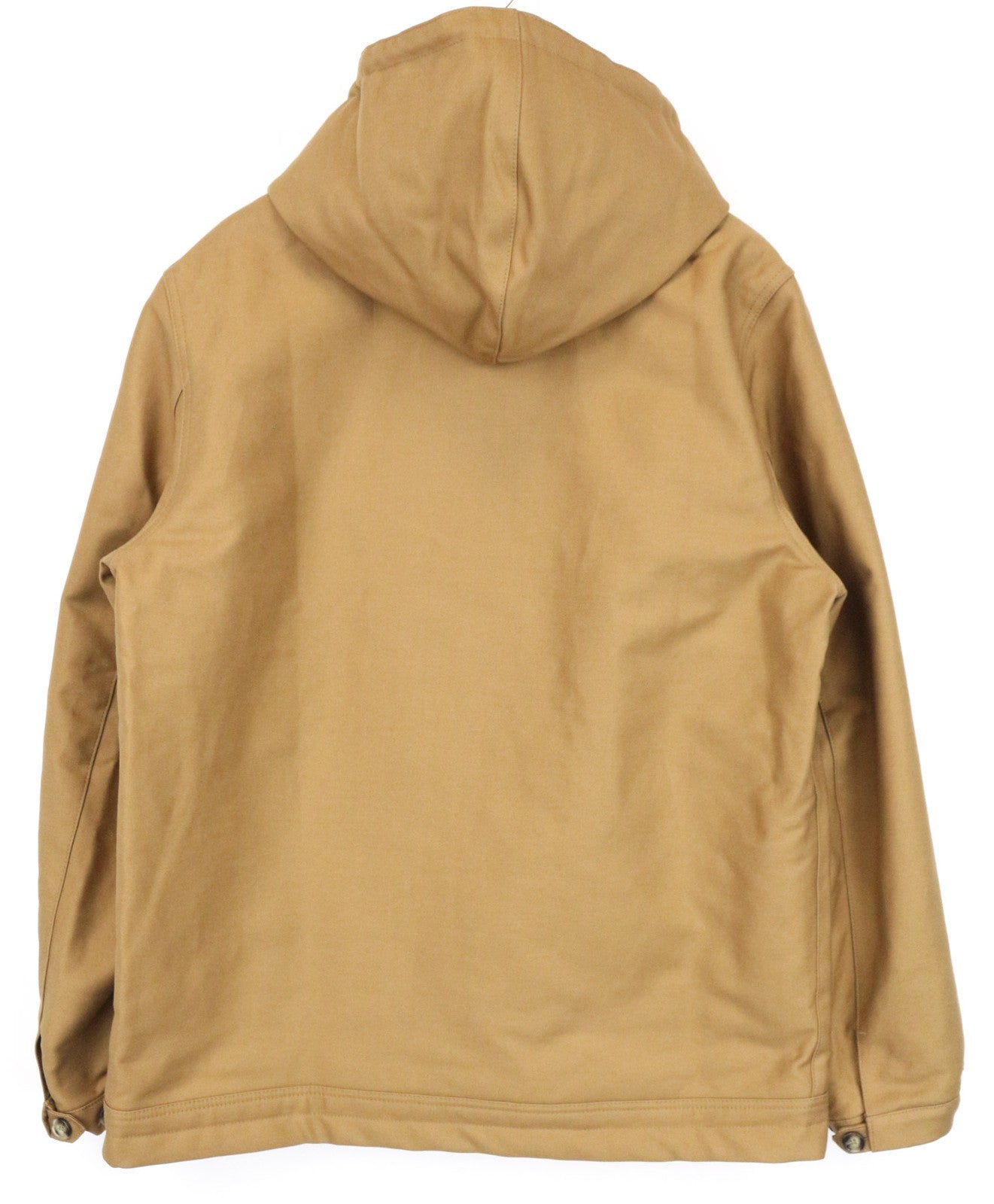 SANDRO Men's Camel Brown Cotton Hooded Casual Jacket L Single-Breasted Style