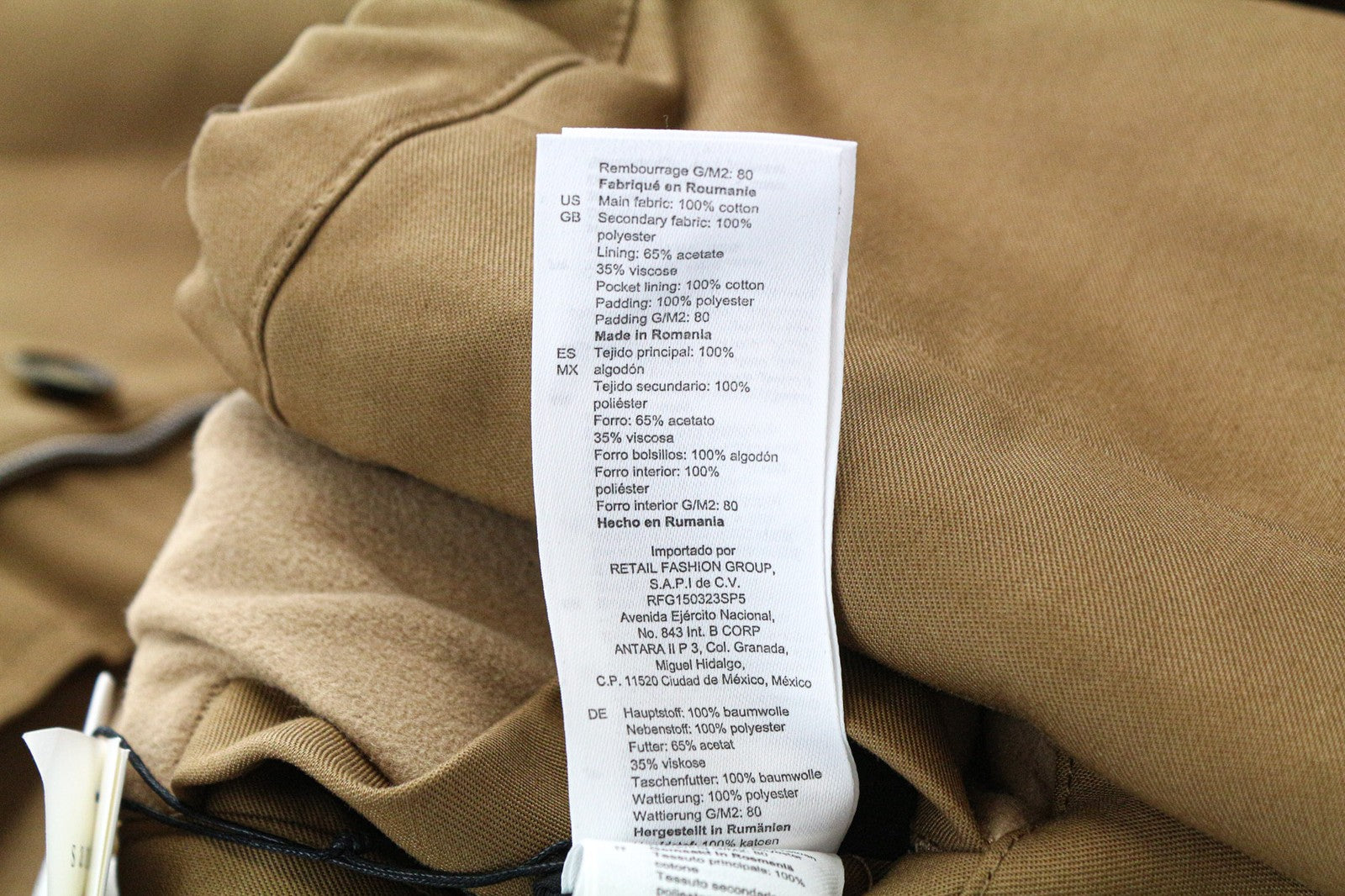 SANDRO Men's Camel Brown Cotton Hooded Casual Jacket L Single-Breasted Style