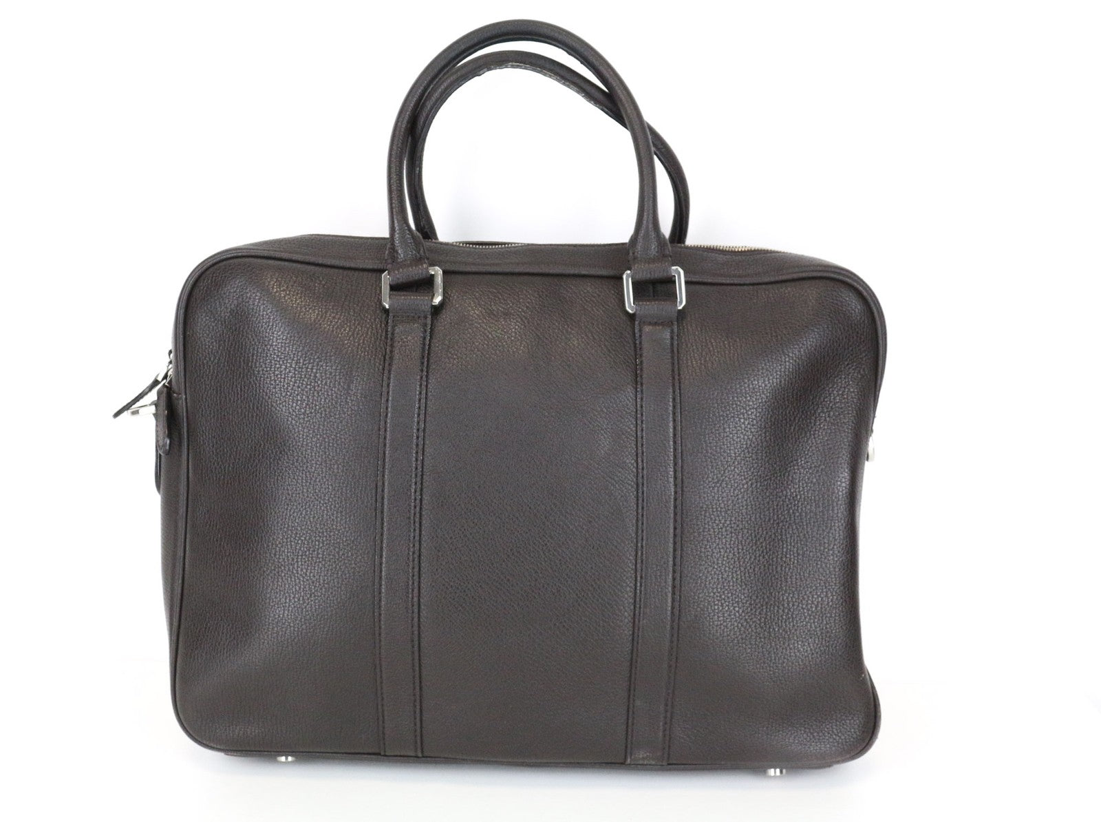 SUITSUPPLY Men's Brown Calf Leather OS Casual Travel Backpack with Detailing