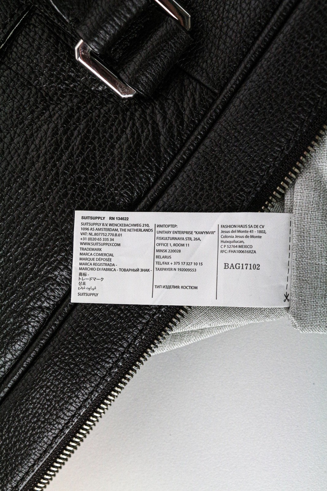 SUITSUPPLY Men's Brown Calf Leather OS Casual Travel Backpack with Detailing