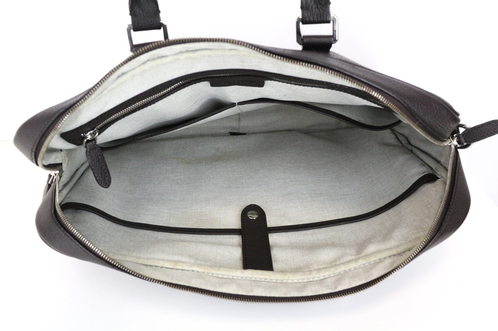 SUITSUPPLY Men's Brown Calf Leather OS Casual Travel Backpack with Detailing