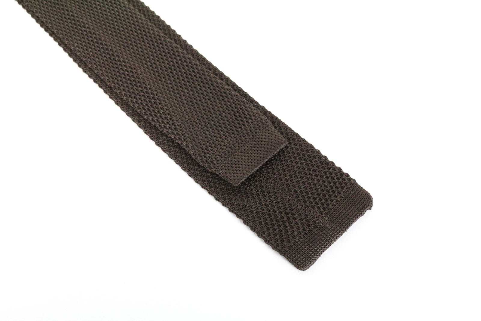 SUITSUPPLY Men's Silk Tie 148x5.5cm Dark Brown Textured Knitted Slim Necktie