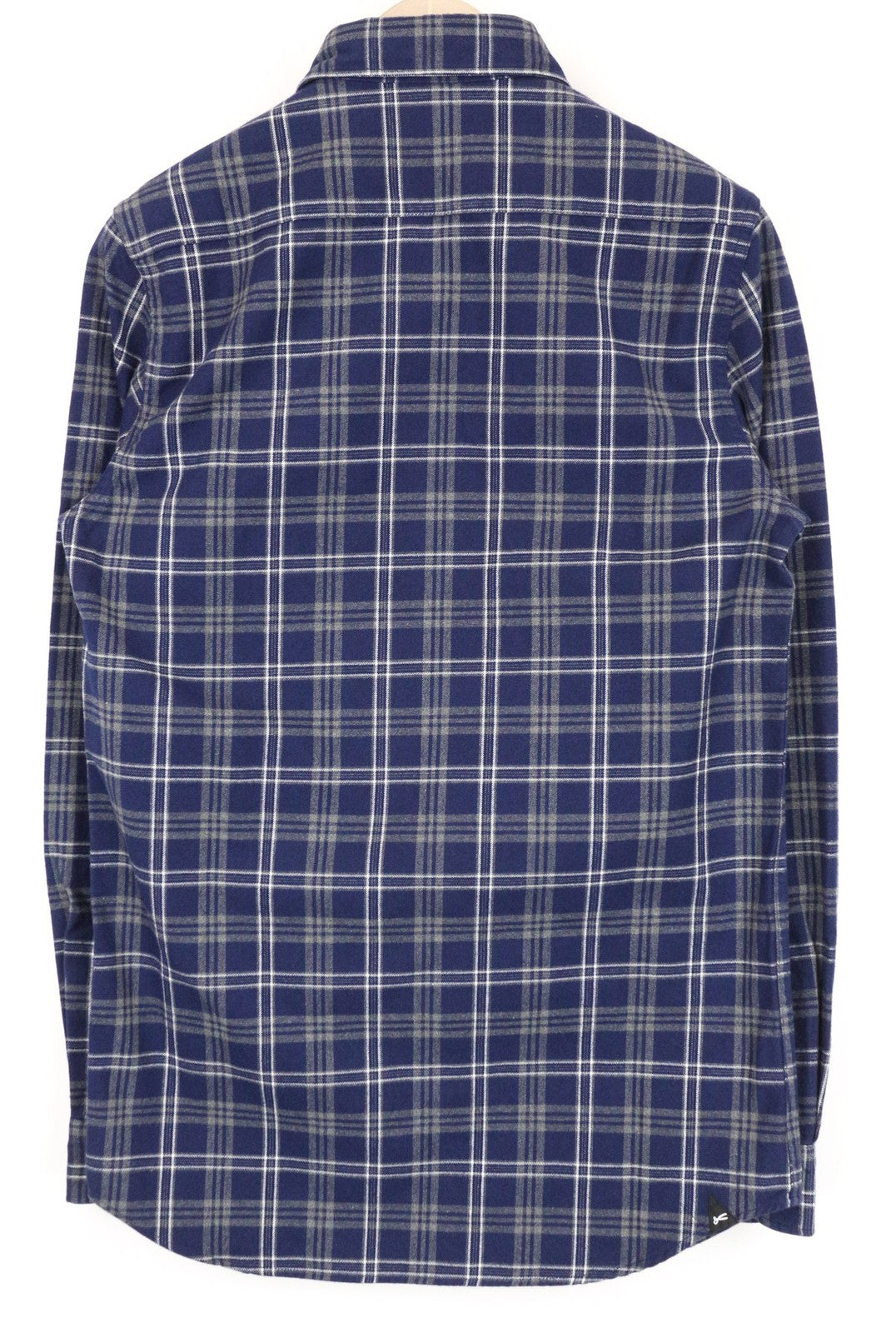 DENHAM Pocket Men's S Blue Cotton Flannel-Like Tartan Check Button Down Shirt