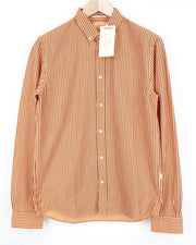 SCOTCH & SODA Men's M Orange Cotton Striped Seersucker-Like Button Down Shirt