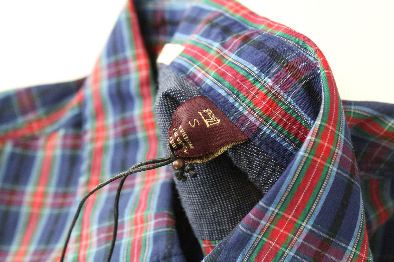 SCOTCH & SODA Men's S Blue Plaid Check Melange Pure Cotton Classic Button Up