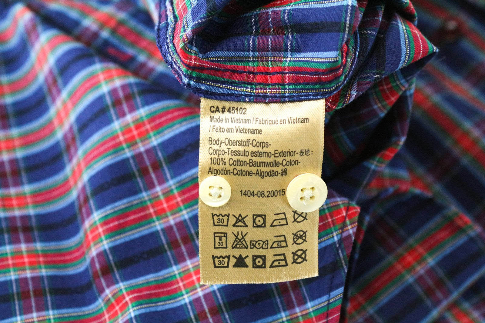 SCOTCH & SODA Men's S Blue Plaid Check Melange Pure Cotton Classic Button Up