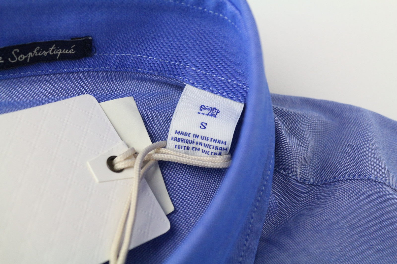 SCOTCH & SODA Men's S Blue Melange Pure Cotton Slim Button Up Fitted Shirt