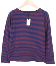 DENHAM Glide Men's XS Navy Striped Pure Cotton Crew Neck Pullover T-Shirt