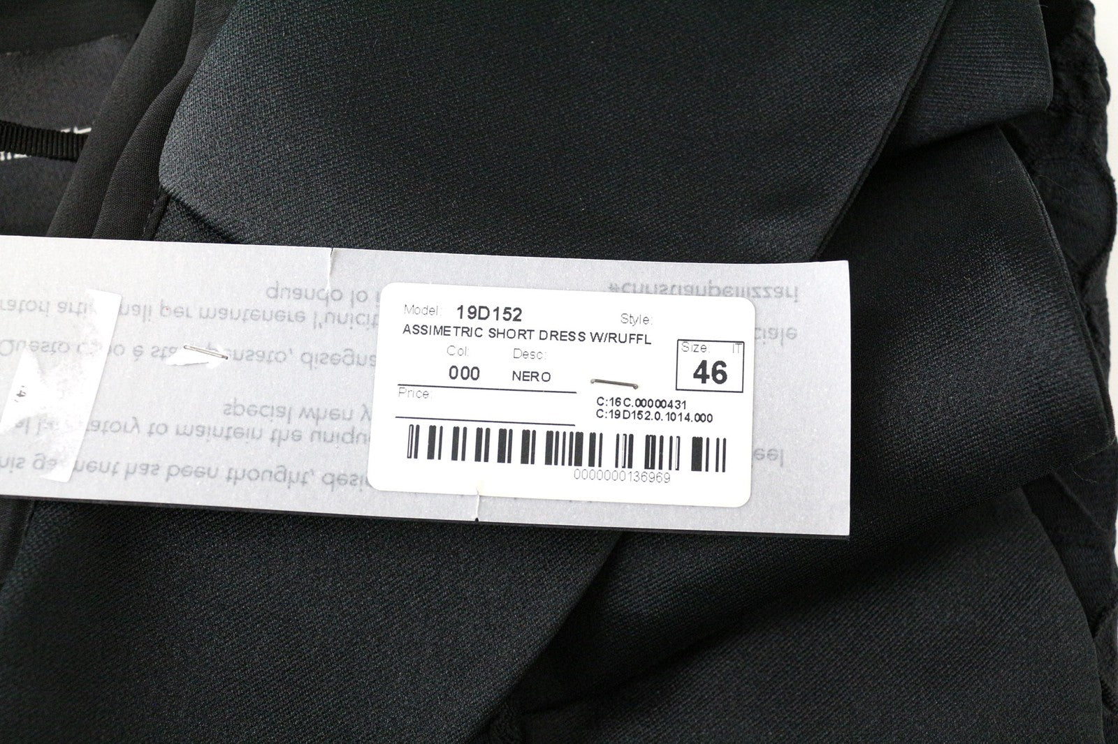 CHRISTIAN PELIZZARI Women's IT46 Black Embroidered Off-Shoulder Ruffled Dress