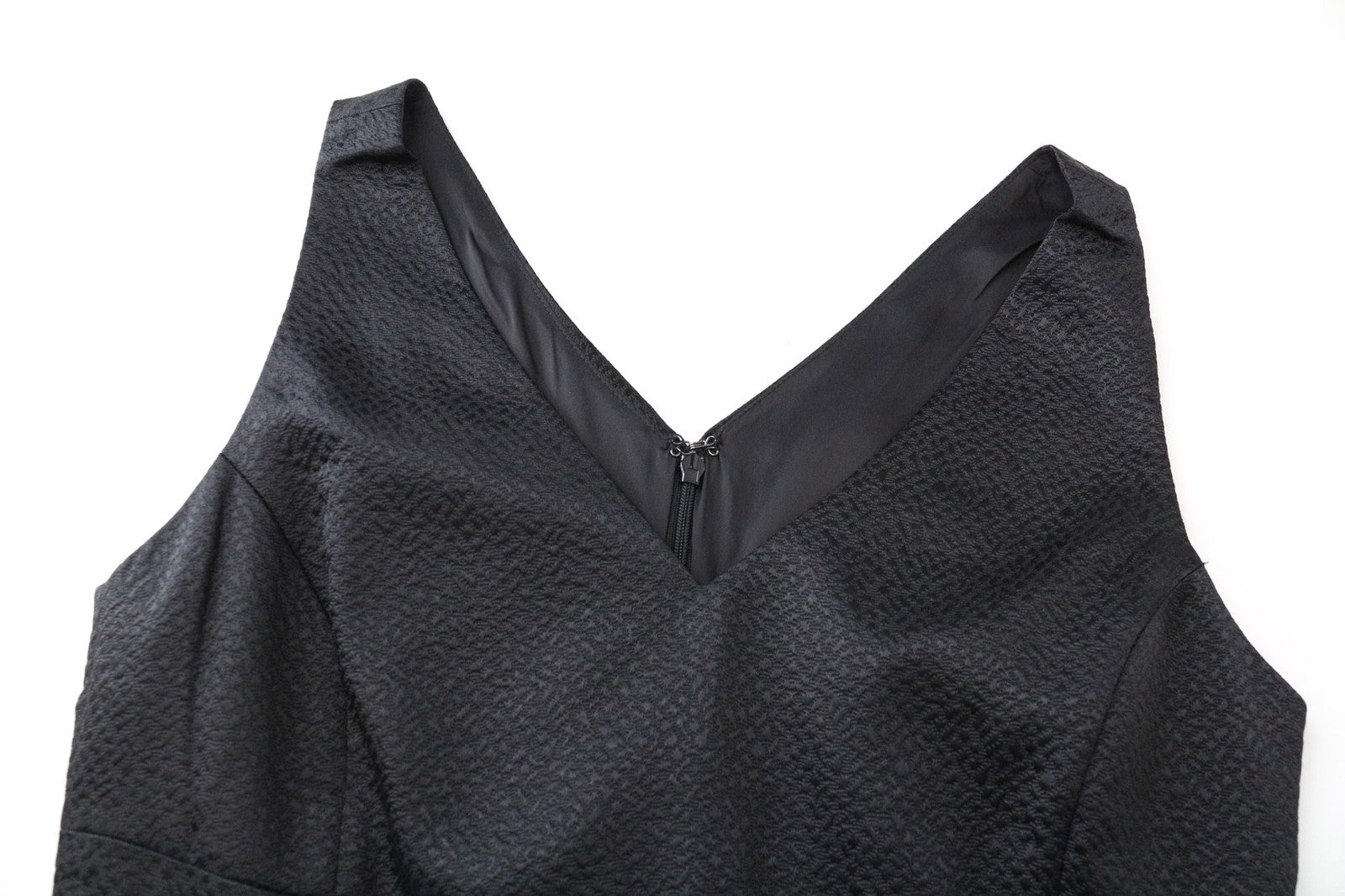 STEFANEL Women's EU34 Black Sleeveless Bodycon Short Classic V-Neck Dress