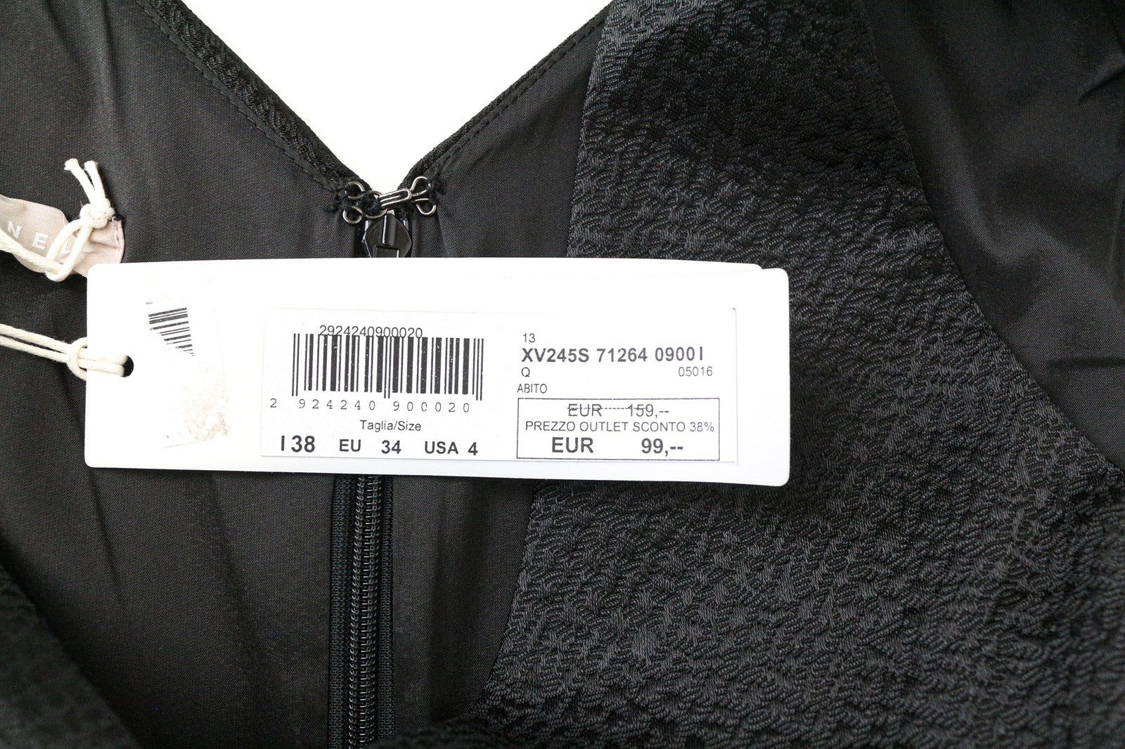 STEFANEL Women's EU34 Black Sleeveless Bodycon Short Classic V-Neck Dress