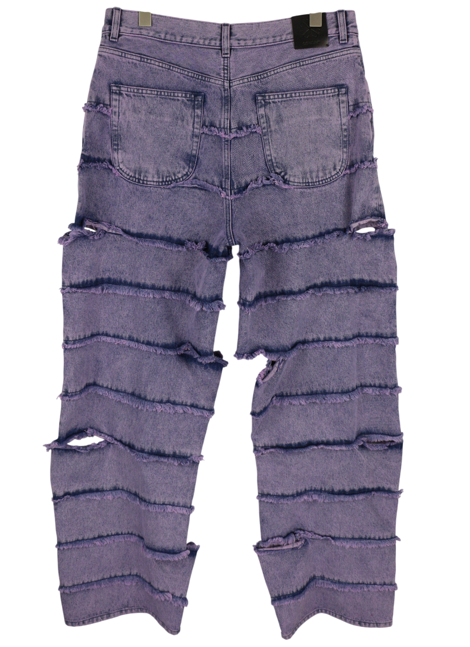 OFF-WHITE c/o VIRGIL ABLOH Punk Striped Straight Men Jeans W33 Cut-Out RRP€999