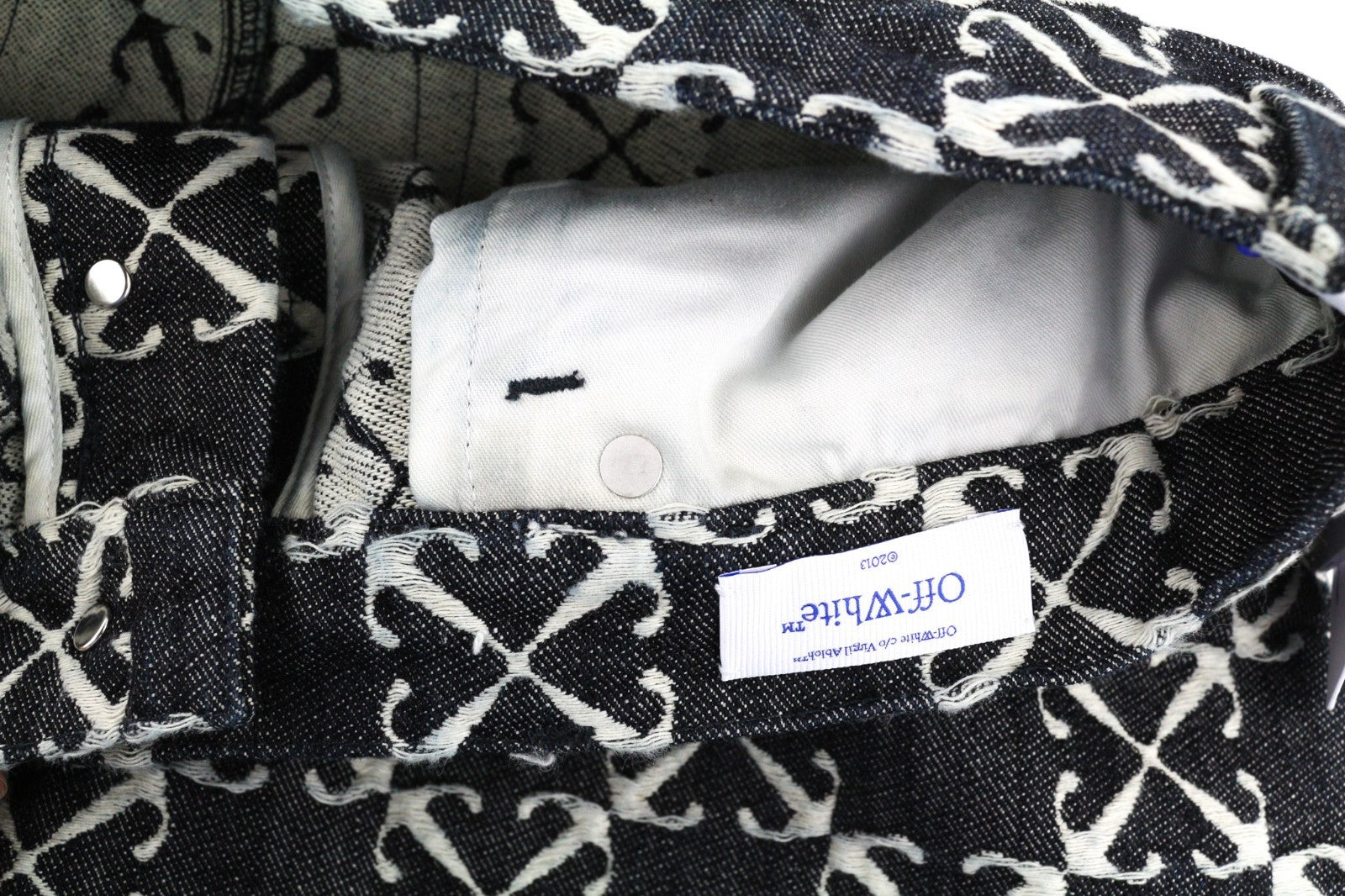 OFF-WHITE c/o VIRGIL ABLOH Men Jeans W33 Arrow Jacquard Straight Blue RRP£1090