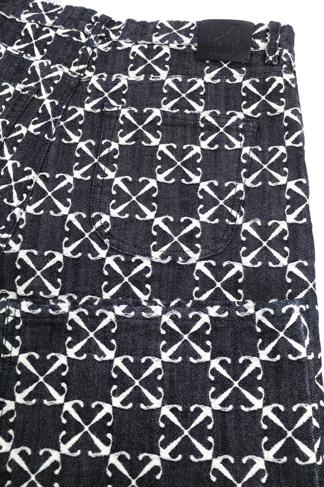 OFF-WHITE c/o VIRGIL ABLOH Men Jeans W33 Arrow Jacquard Straight Blue RRP£1090