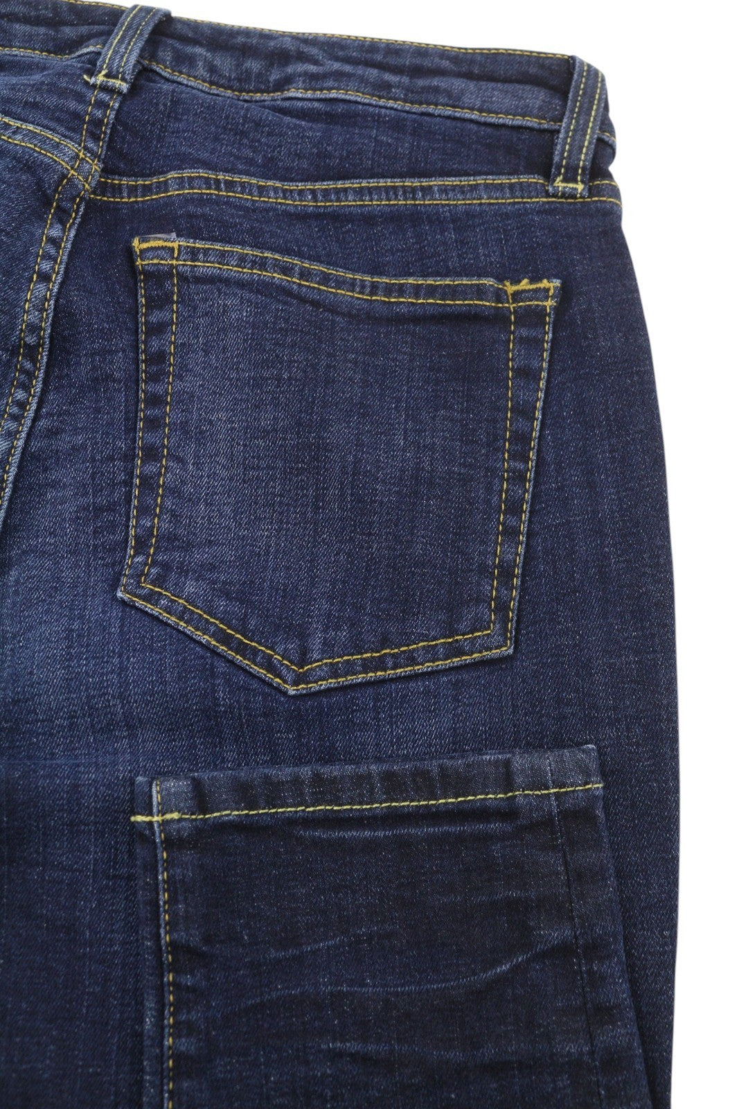 R13 Alison Skinny Women Jeans 27 Howell Indigo W Cut Out Black Hem Faded Denim