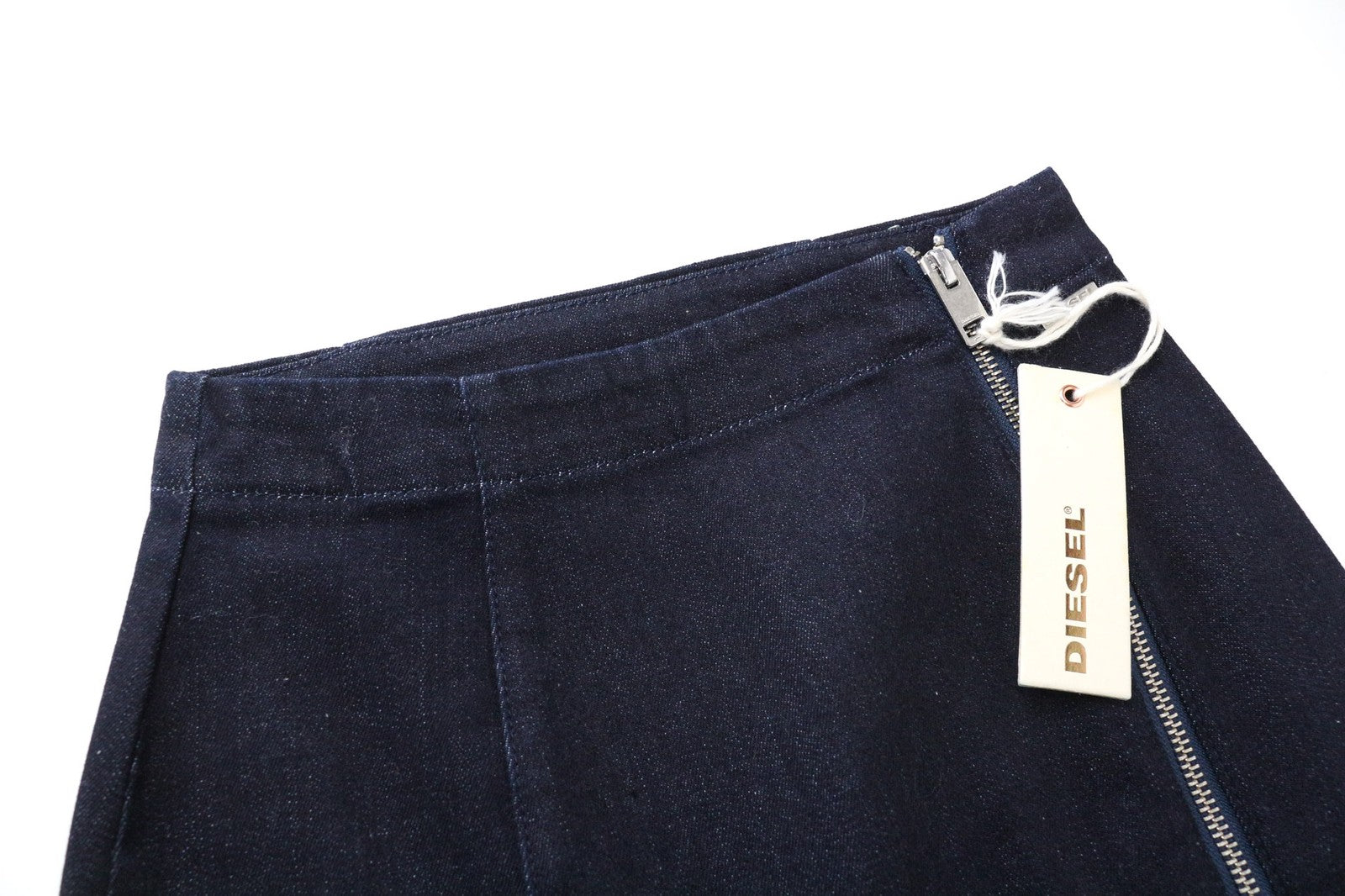 DIESEL DE-TRAX GONNA 0EALB Women's W23 Blue Denim-Like Zipped Pencil Skirt