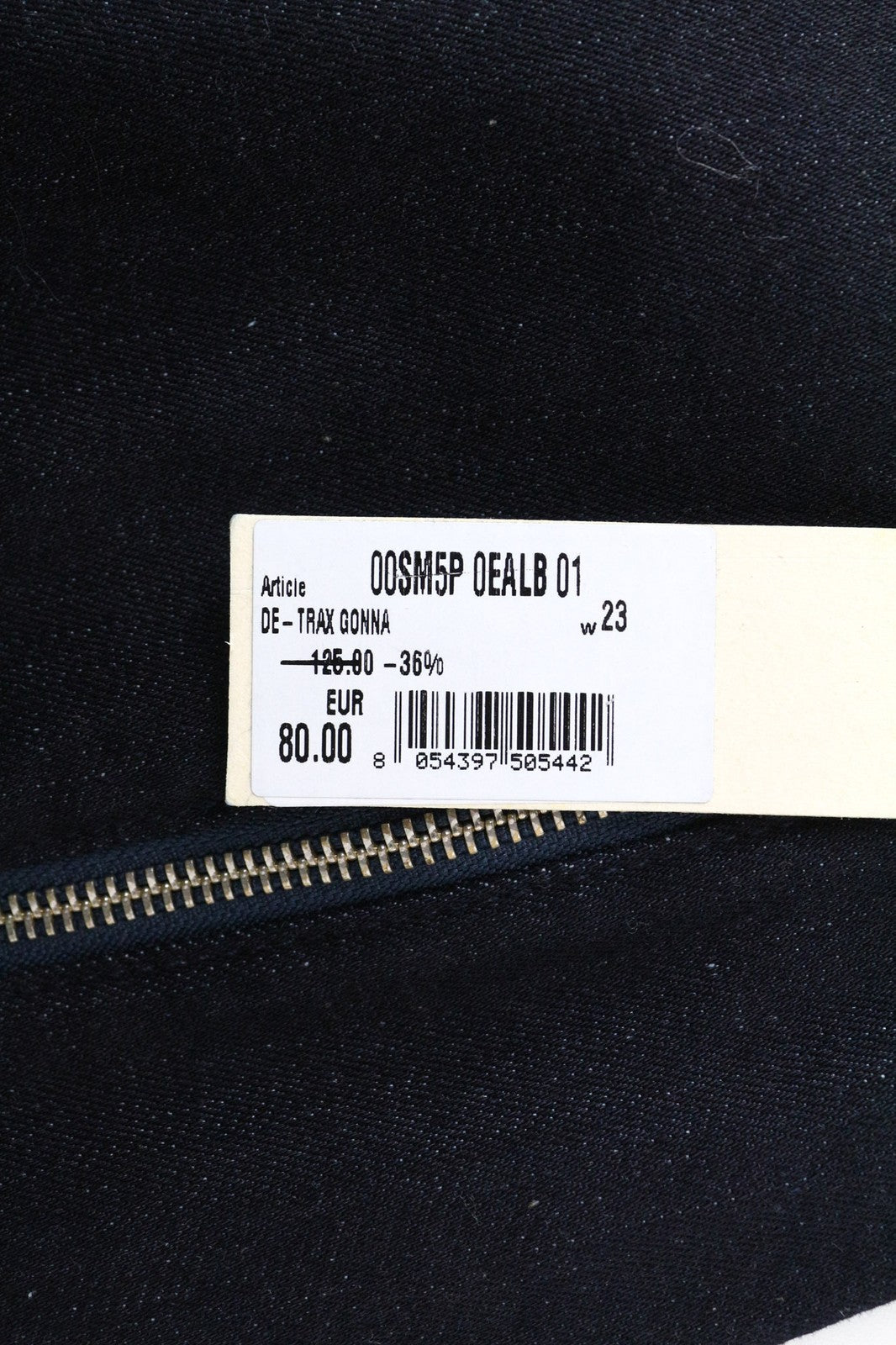 DIESEL DE-TRAX GONNA 0EALB Women's W23 Blue Denim-Like Zipped Pencil Skirt