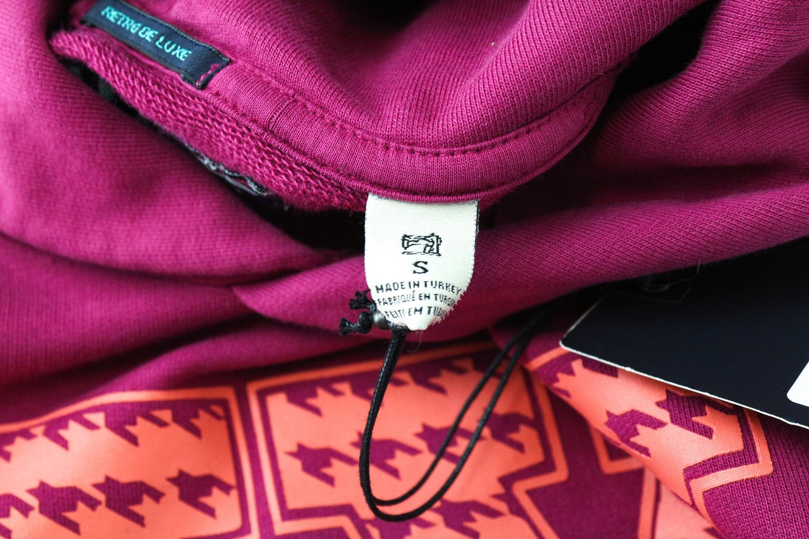 SCOTCH & SODA Men's S Purple Pink Graphic Hoodie Jersey Sweatshirt Garment-Dyed