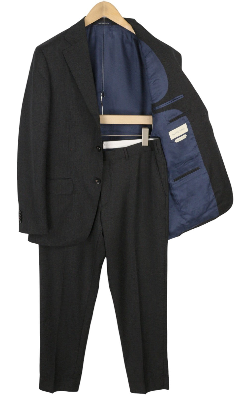 SUITSUPPLY Napoli Single Breasted Brescia Men Suit UK38L UK40R Grey Wool 2in1