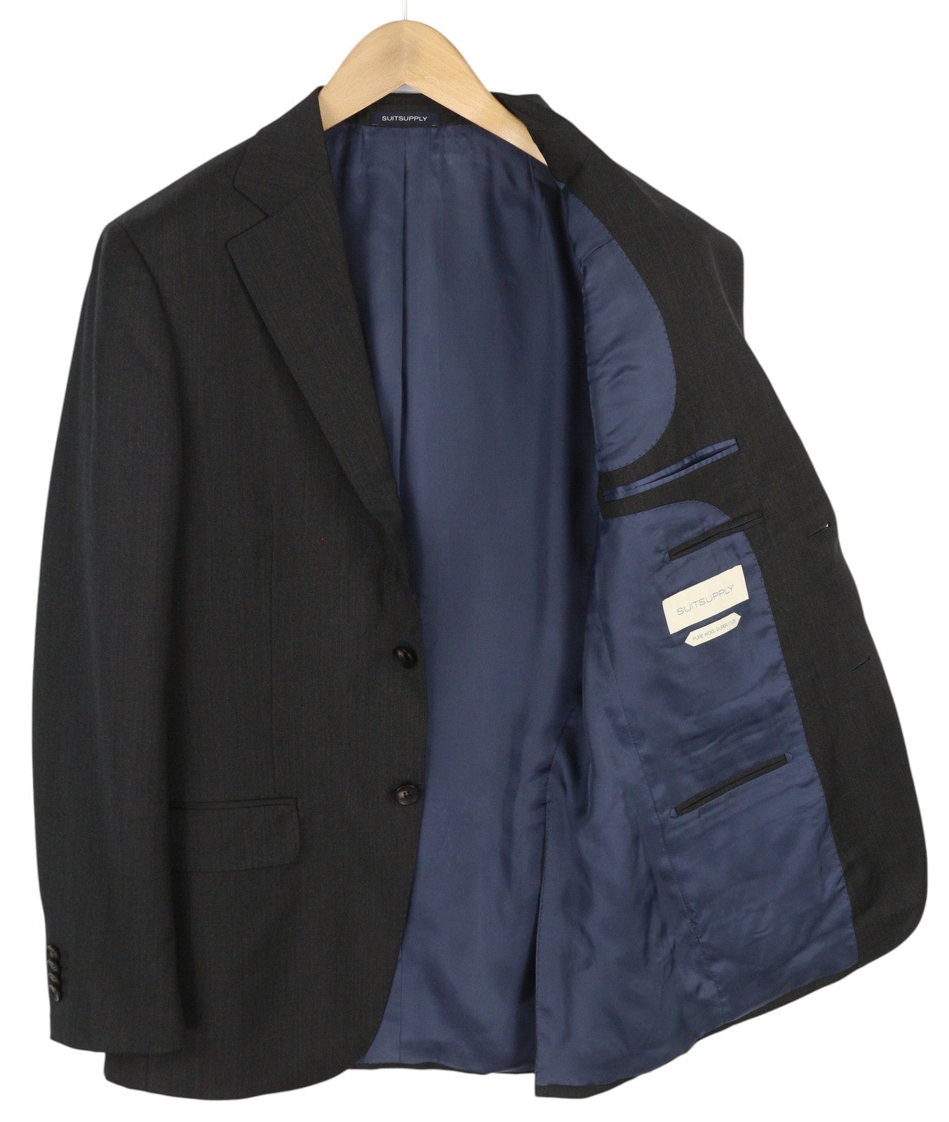 SUITSUPPLY Napoli Single Breasted Brescia Men Suit UK38L UK40R Grey Wool 2in1