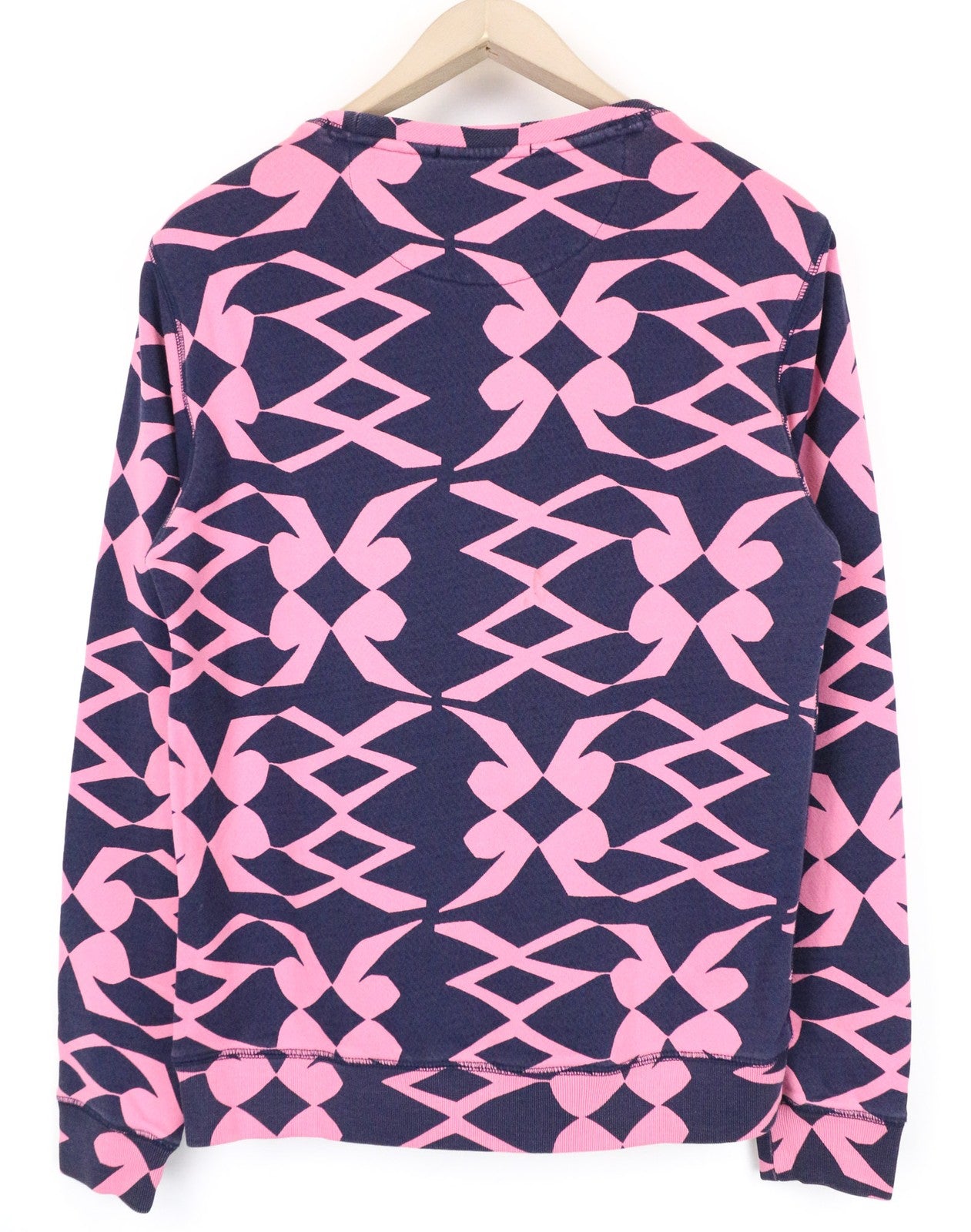 SCOTCH & SODA Men's M Pink Patterned Crew Neck Fleece Cotton Jersey Sweatshirt