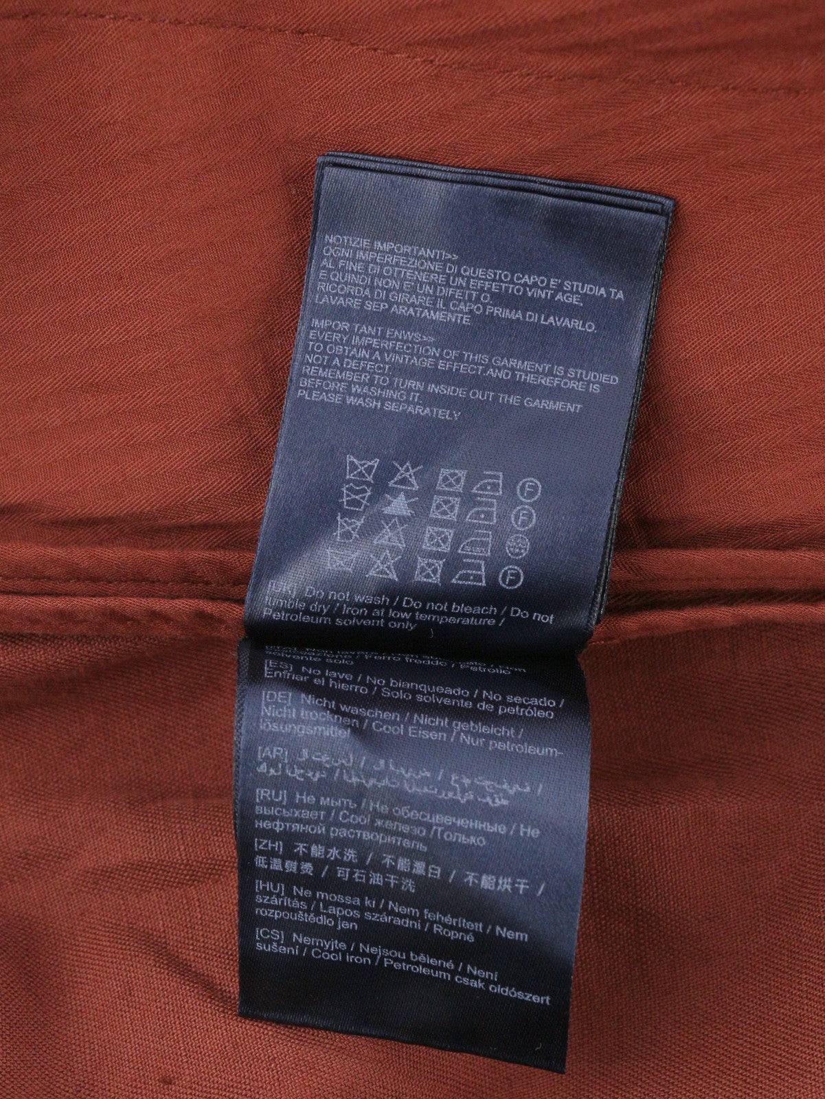 ANTONY MORATO Men Trousers W36 Rust Brown Linen Blend Pleated Elastic Waist