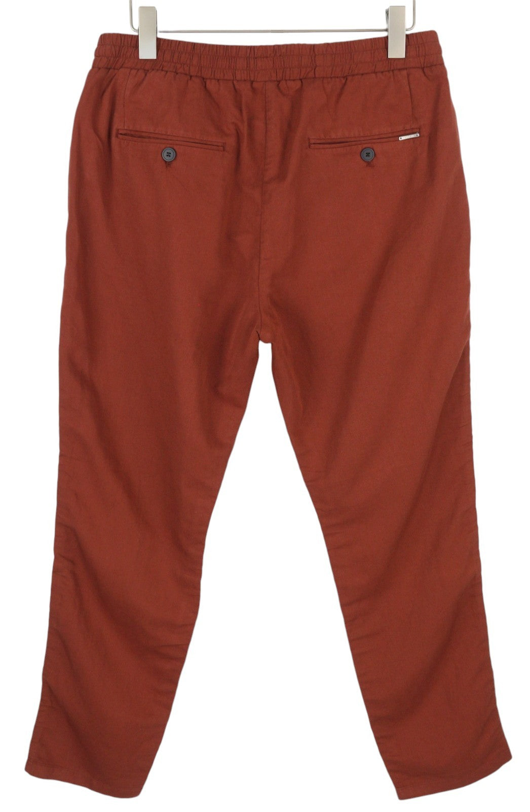 ANTONY MORATO Men Trousers W36 Rust Brown Linen Blend Pleated Elastic Waist
