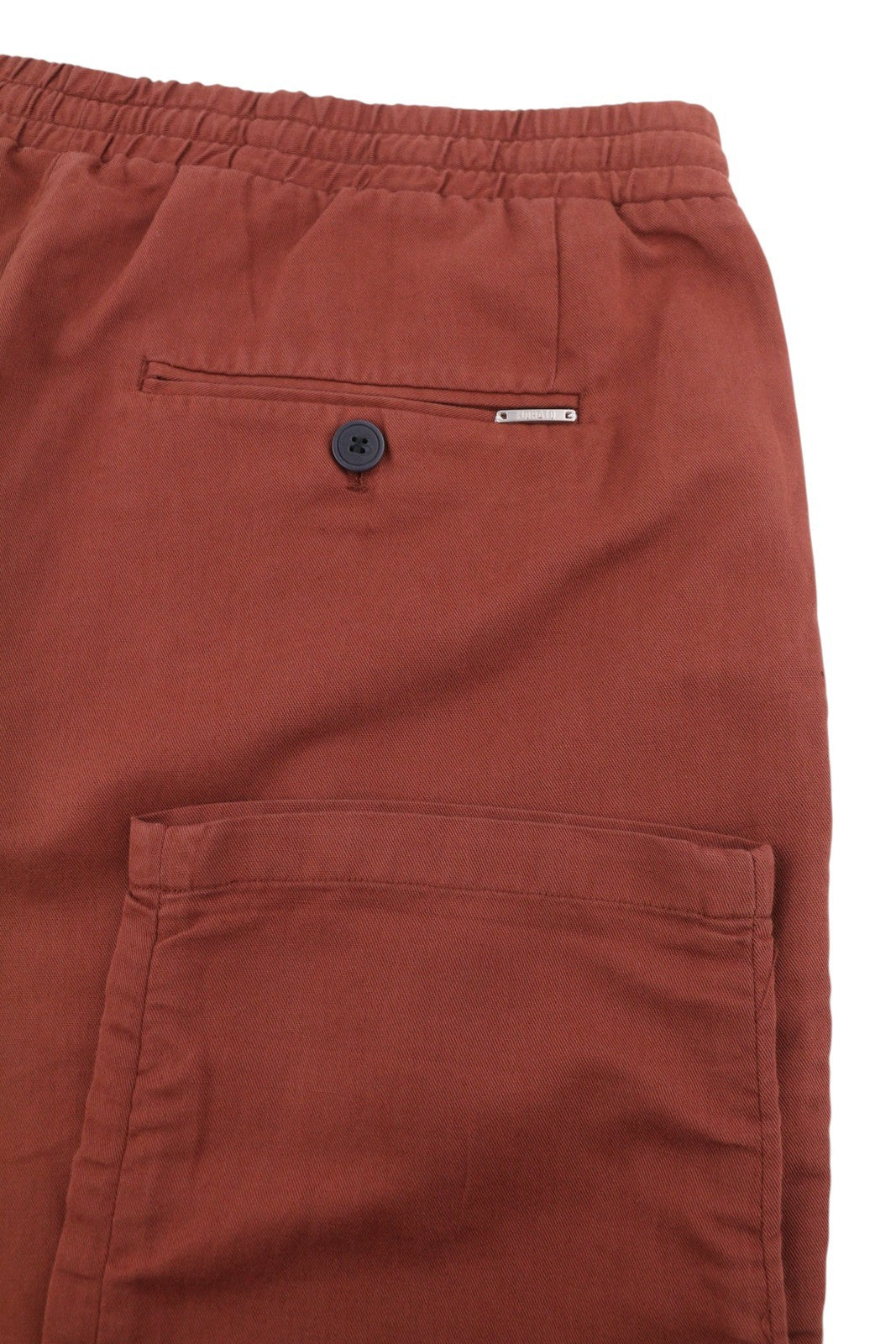 ANTONY MORATO Men Trousers W36 Rust Brown Linen Blend Pleated Elastic Waist