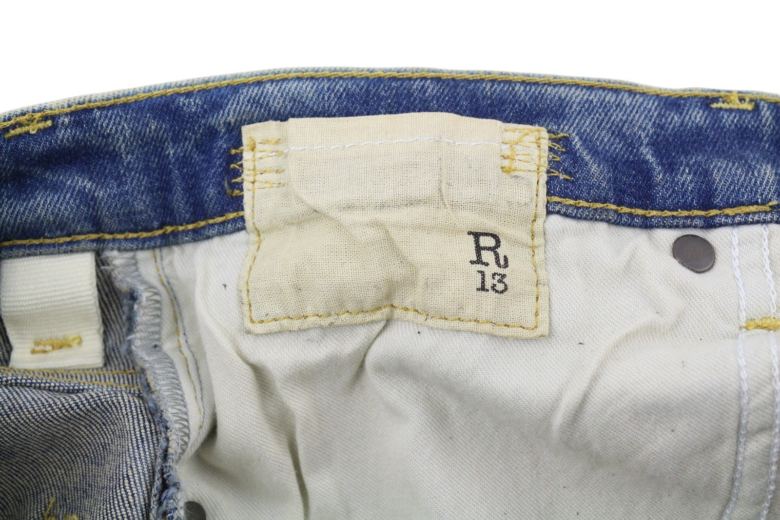 R13 Jane Women Jeans 26 Kelly Stretch Faded Washed Faded Flare Fit Blue RRP€699