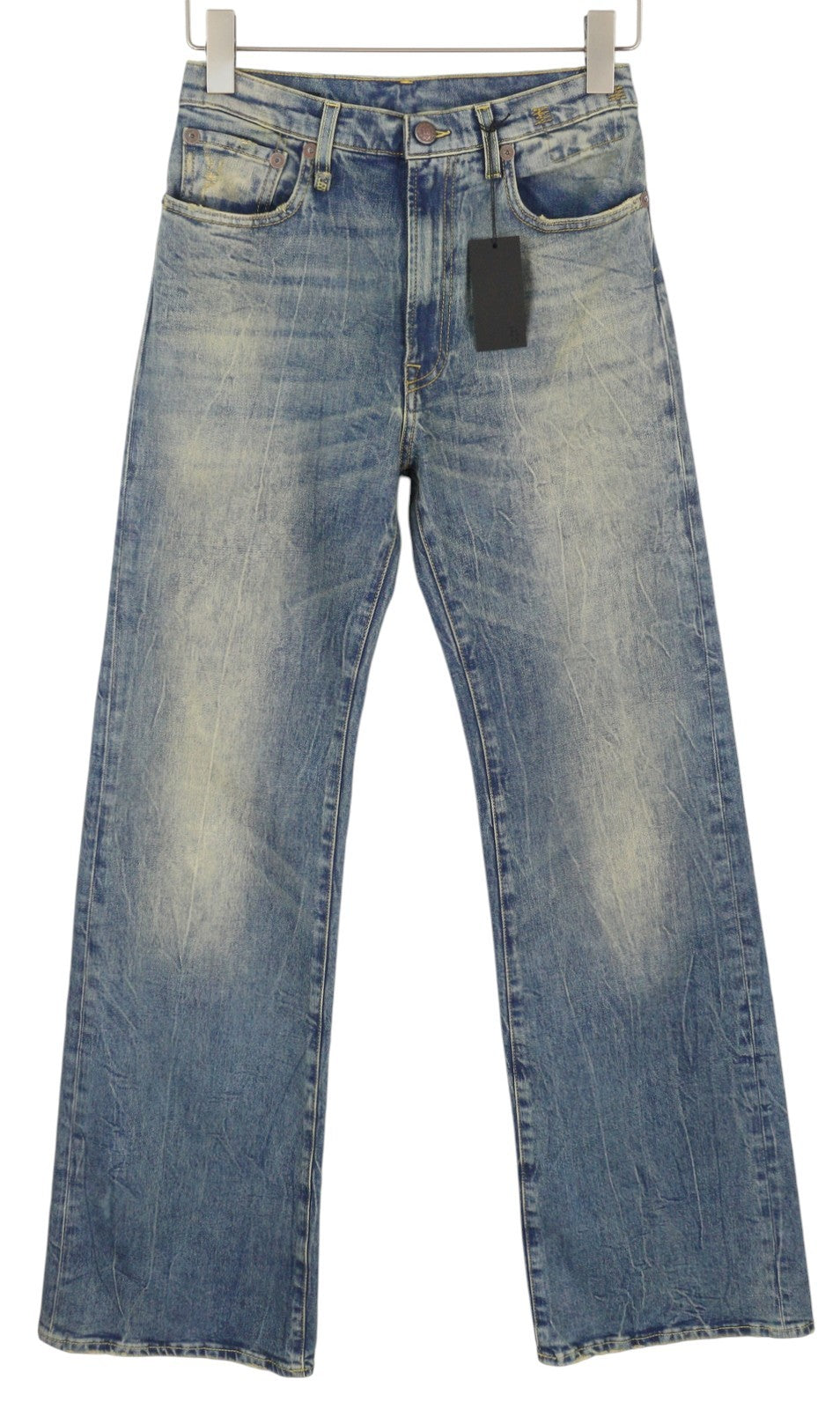 R13 Jane Women Jeans 26 Kelly Stretch Faded Washed Faded Flare Fit Blue RRP€699