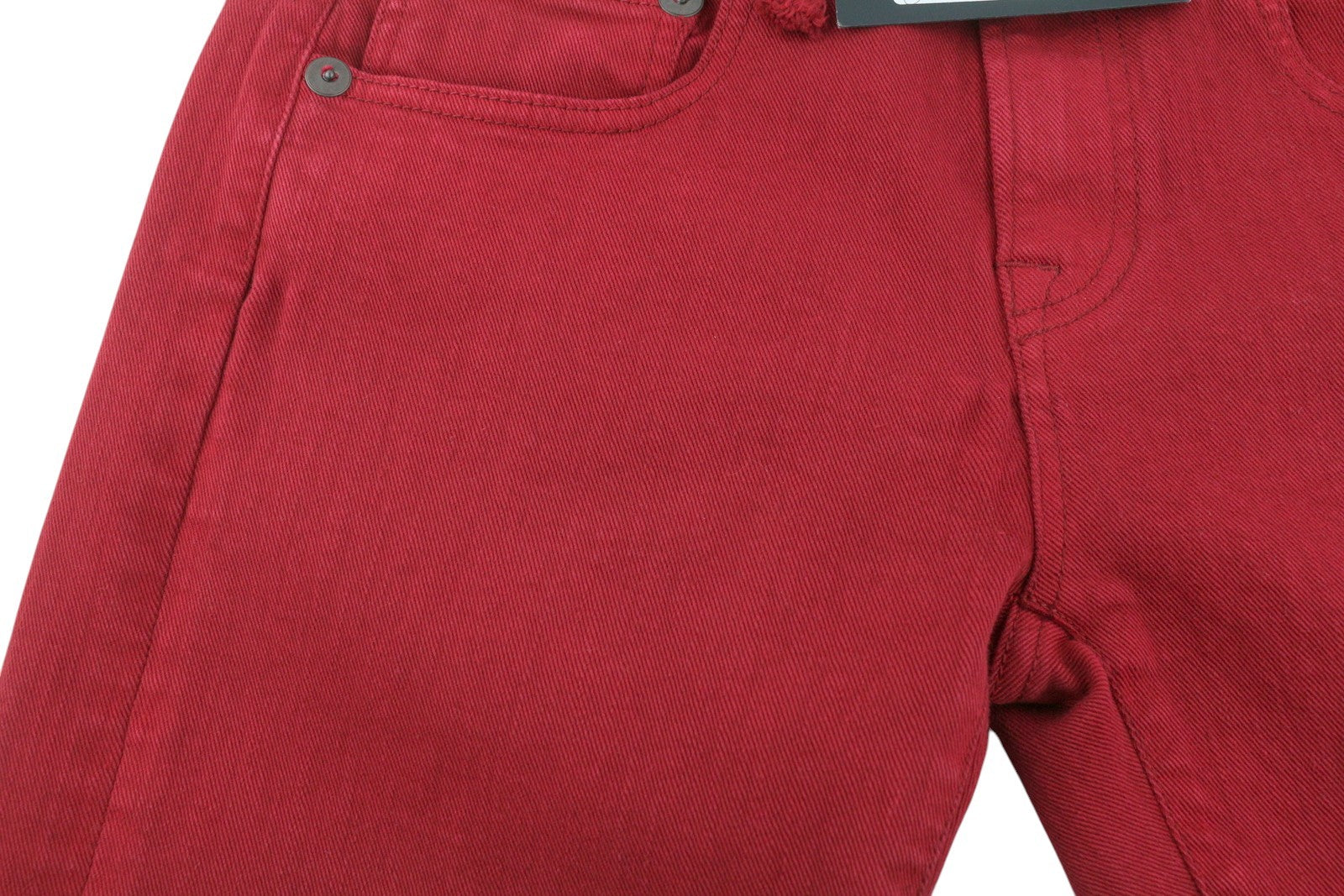 R13 Boy Straight Women Jeans 27 Vivid Red Stretch Cropped Ankle Length Zip Fly