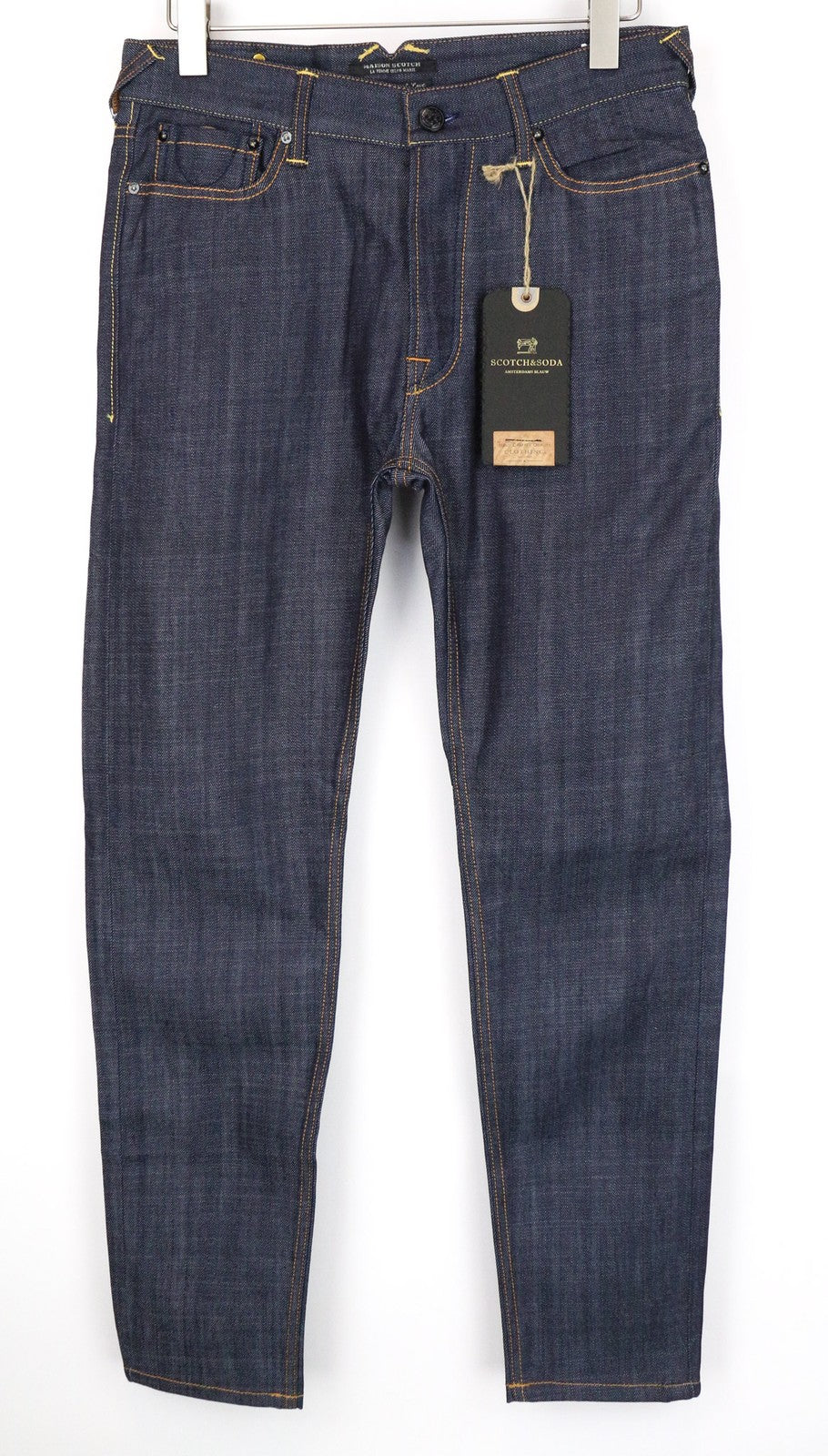 MAISON SCOTCH Women's W27 Dark Blue Non-Stretch Carrot Slim Jeans Buttoned